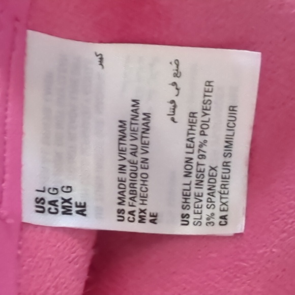 BAR III Vibrant Pink Faux Leather Open Front Moto Large Jacket - Picture 7 of 7